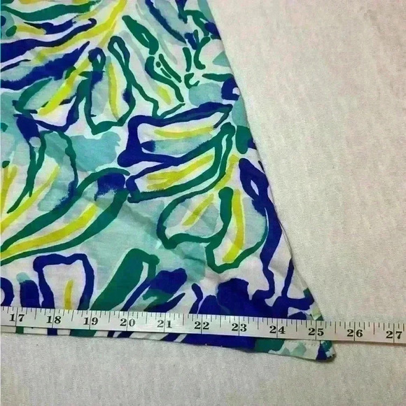 Women’s Lilly Pulitzer Blue Tropical Print Tank Top - 100% Pima Cotton - Sz XS - Picture 7 of 10